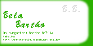 bela bartho business card